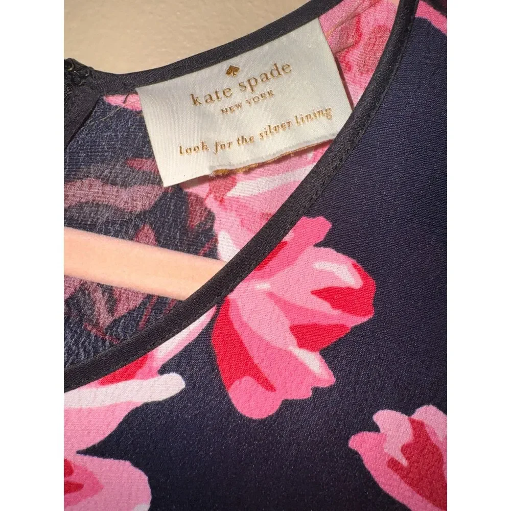 Kate Spade Dress, Black with pink and burgundy flowers